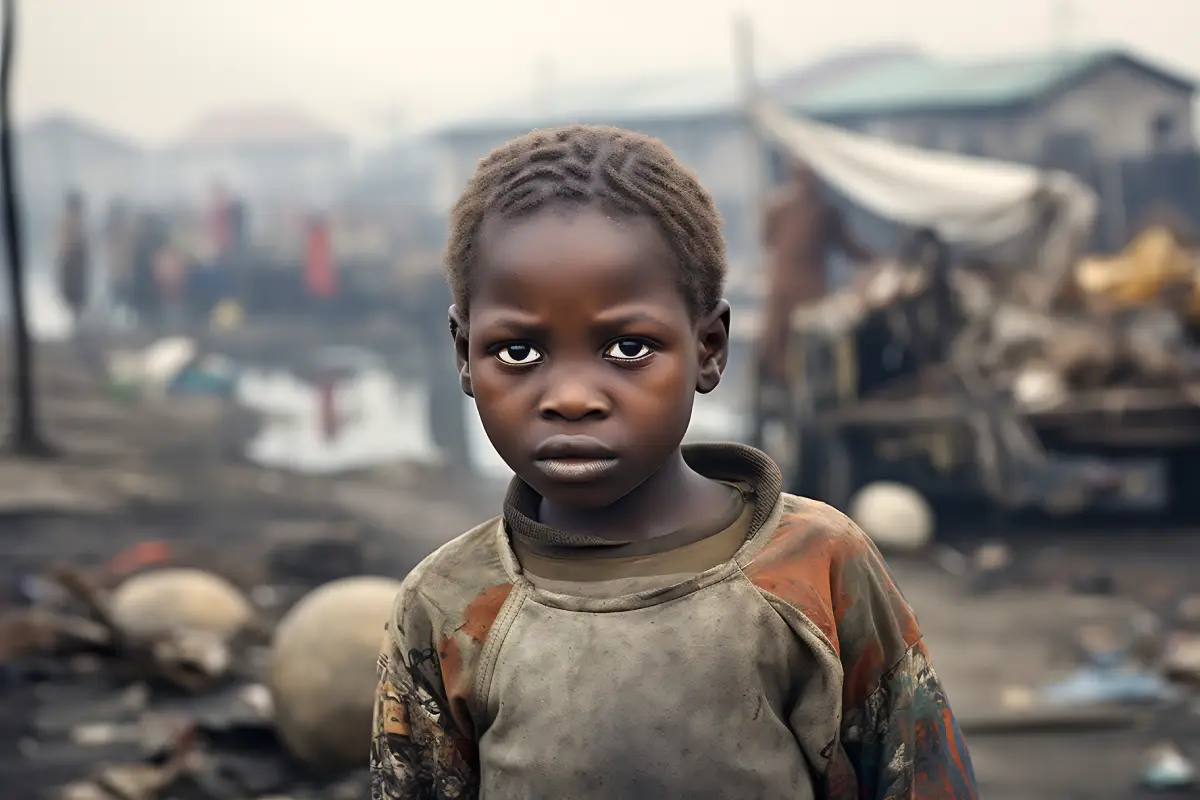 A child depicting social inequality